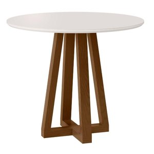 Mesa de Jantar Livia Piccola Redonda - Tampo Laqueado, Madeira/ Mdf - Sonetto