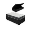 Cama Box Baú + Colchão de Solteiro D45 Firm Confort 78x188x60cm Preto Suporta até 150kg por - 1