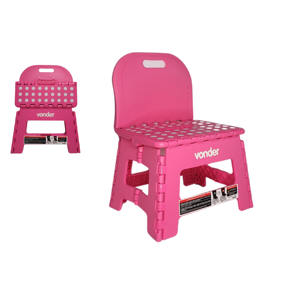 Cadeira Infantil Dobrável para Uso Doméstico e Passeios - Vonder Rosa