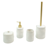 Kit banheiro com porta sabonete líquido 4 pçs branco - Oikos - 1