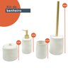 Kit banheiro com porta sabonete líquido 4 pçs branco - Oikos - 2