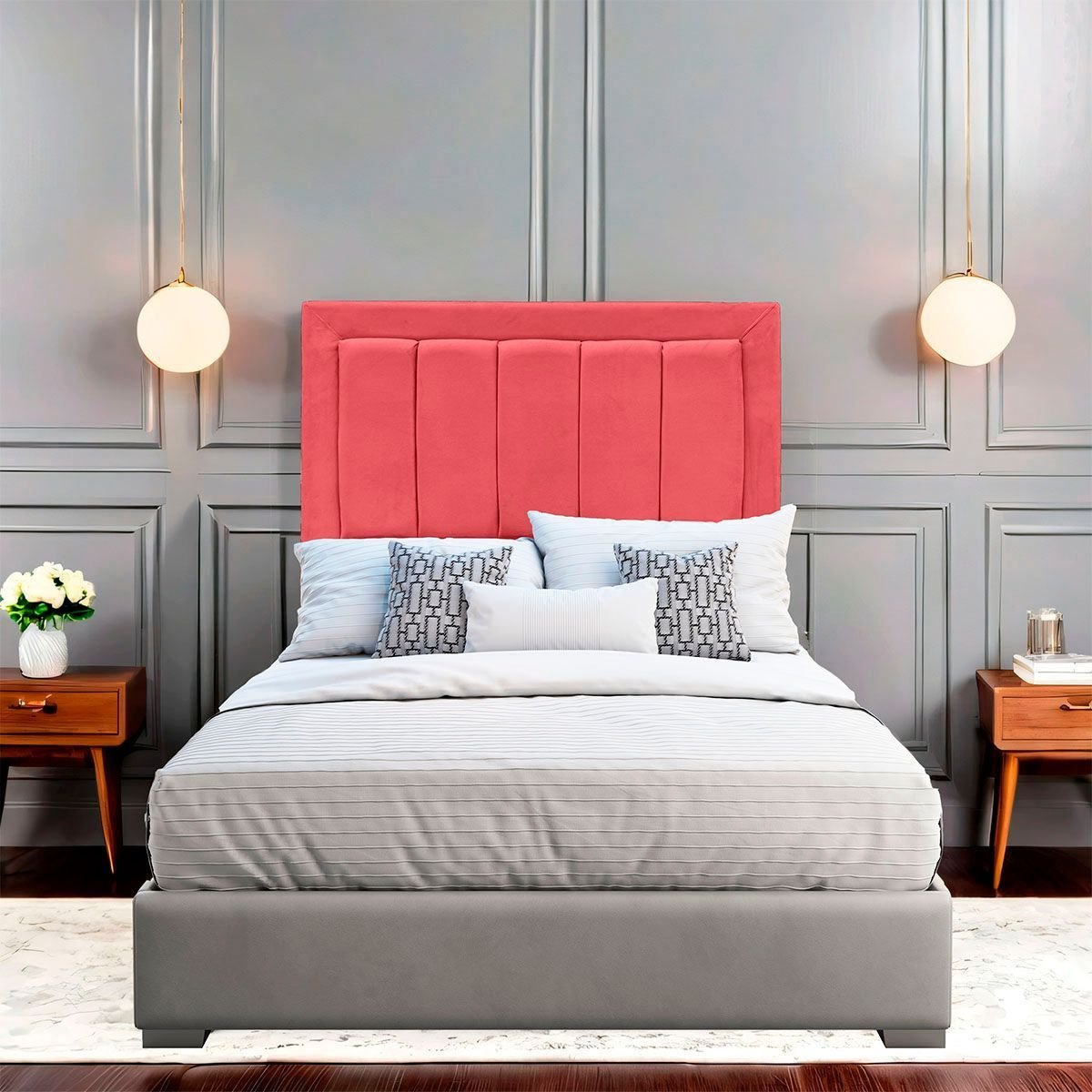 Cabeceira Estofada para Cama de Casal 140 Grecia Suede - 2