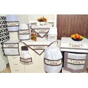 Ver imagem 1 de Jogo de Cozinha Ponto Cruz - Vaquinha com Flores Arte & Tear Jogo Cozinha 10 pçs pra Fogão 6 Bocas