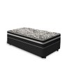 Cama Box Solteiro King Preto + Colchão de Molas Superlastic - Anjos - Black Graphite 96x203x51cm - 1