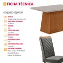 Ver imagem 7 de Mesa de Jantar Aida 120cm Tampo MDF e Vidro Canto Copo com 4 Cadeiras Lira Moderna Mobília
