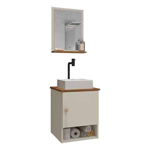 Gabinete Banheiro Lima Tulipa Bco Torneira Valv Click Black