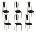 Ver imagem 2 de Kit 6 Cadeiras Madri Corino Preto Tubo Champanhe