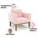 Ver imagem 6 de Kit 2 Poltronas Base de Madeira Fixa Castanho Elisa Suede D03 - D’Rossi Rosa Bebê
