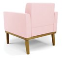 Ver imagem 5 de Kit 2 Poltronas Base de Madeira Fixa Castanho Elisa Suede D03 - D’Rossi Rosa Bebê