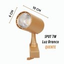 Ver imagem 2 de Kit Eletrificado Trilhos 1m + 3 Spots Led 7w Dourado Fosco