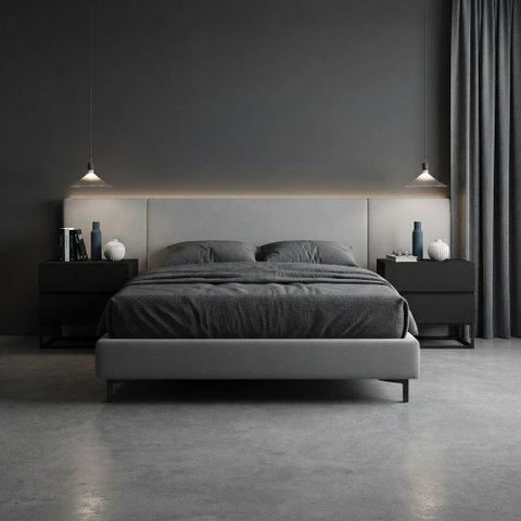 2X Mesas de Cabeceira Industrial Eros 45cm MDF com 2 Gavetas Modernas para Quarto de Casal