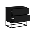 Ver imagem 5 de 2X Mesas de Cabeceira Industrial Eros 45cm MDF com 2 Gavetas Modernas para Quarto de Casal