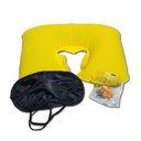 Ver imagem 1 de Kit Viagem Almofada Pescoço Tapa Olhos Protetor auricular Amarelo