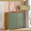 Ver imagem 7 de Aparador para Sala de Estar 10 Gavetas Melinda Marrom/Freijó/Verde