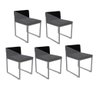 Kit 05 Cadeira Office Lee Duo Sala de Jantar Industrial Ferro Cinza Corino Cinza e Preto - Ahazzo Mó - 1