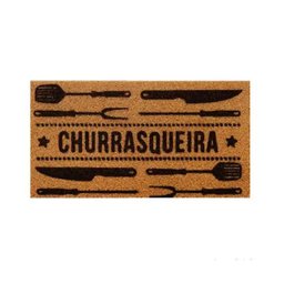 Capacho Churrasqueira 40x75cm PVC Bege Kapazi - 1