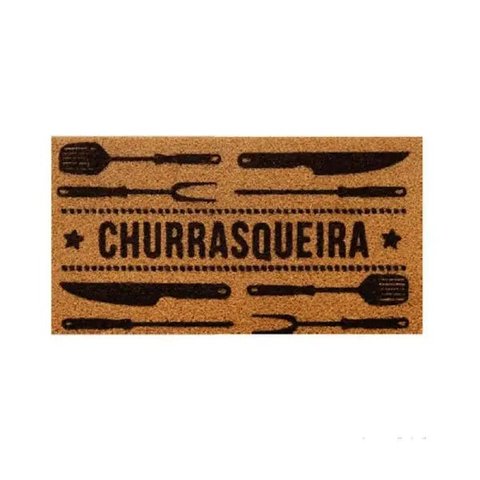 Capacho Churrasqueira 40x75cm PVC Bege Kapazi
