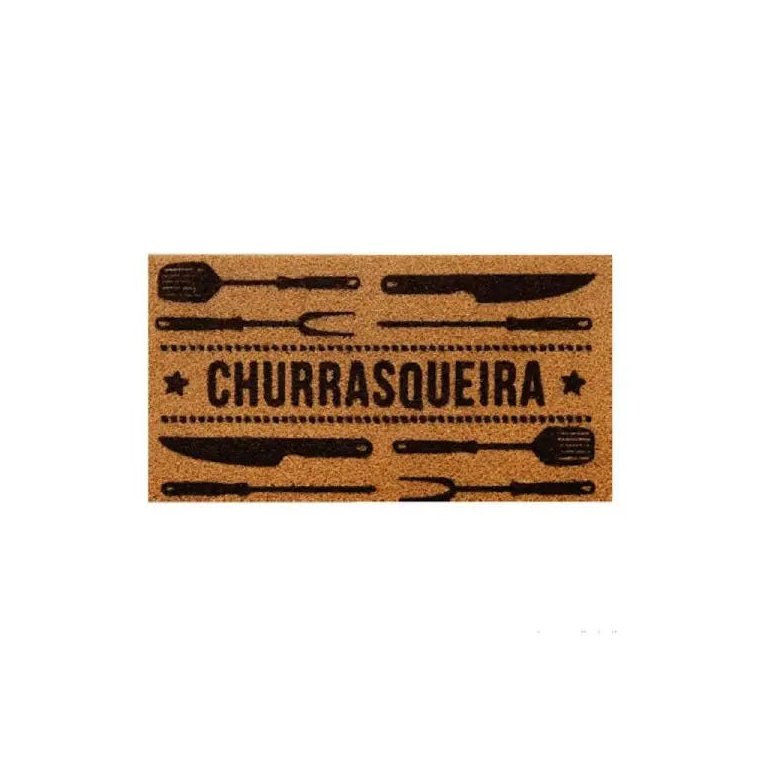 Capacho Churrasqueira 40x75cm PVC Bege Kapazi