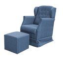 Ver imagem 2 de Poltrona Amamentação Balanço Descanso Manu com Puff Linho Azul Twdecora