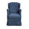 Poltrona Amamentação Balanço Descanso Manu com Puff Linho Azul Twdecora - 3