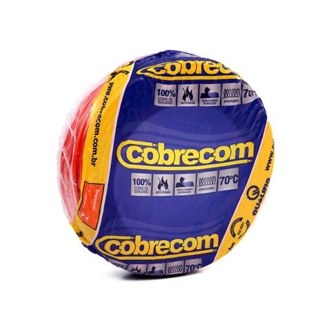 Cabo Flexível com até 750V 4,0mm vermelho 100 metros Cobrecom