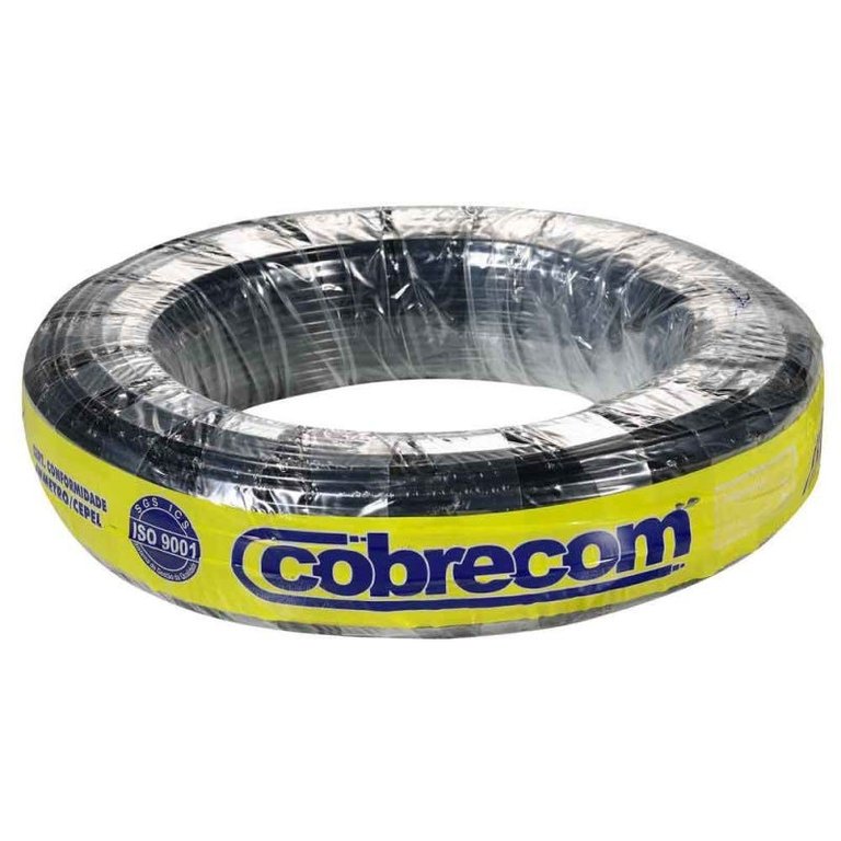 Cabo Flexível com até 750V 4,0mm preto 100 metros Cobrecom