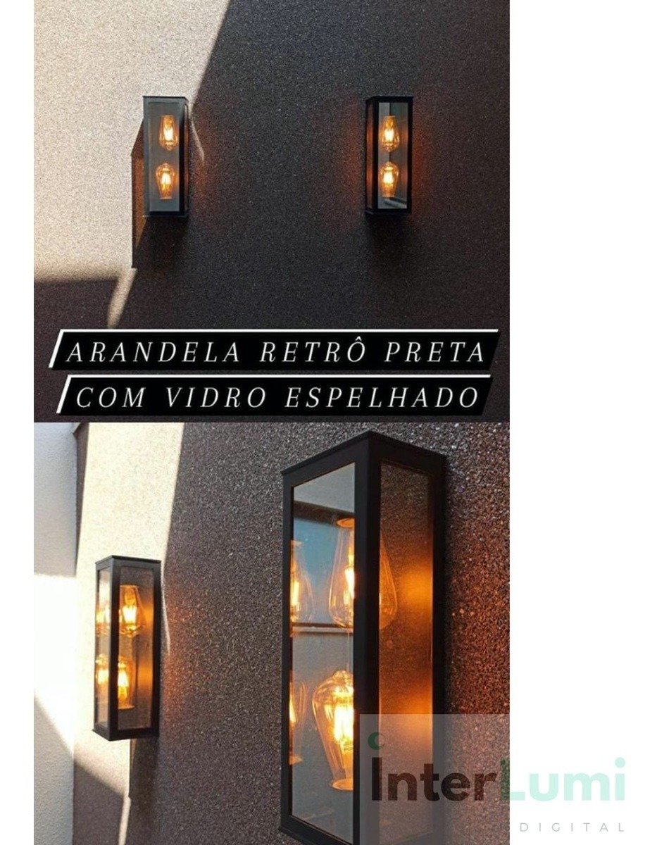 Kit C 2 Arandelas Classica Colonial Retro Vintage Espelho 2 Lâmpadas Kit C 2 Arandelas Classica Colonial Retro Vintage Espelho 2 Lâmpadas