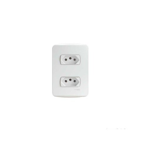 Conjunto Tomada Dupla 2p Tomada 10a 250v Miluz Branco Schneider