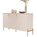 Ver imagem 1 de Aparador Buffet Tucupí Sala com 3 Portas e Pés de Metal Off White/bronze
