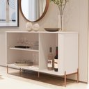 Ver imagem 3 de Aparador Buffet Tucupí Sala com 3 Portas e Pés de Metal Off White/bronze