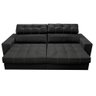 Sofá de Couro Elétrico Retrátil 2,95m Molas Ensacadas Cama Inbox Gran Majesty Preto - 5