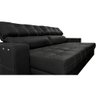 Sofá de Couro Elétrico Retrátil 2,95m Molas Ensacadas Cama Inbox Gran Majesty Preto - 4