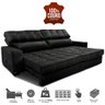 Sofá de Couro Elétrico Retrátil 2,95m Molas Ensacadas Cama Inbox Gran Majesty Preto - 3