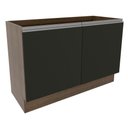 Ver imagem 1 de Balcão Gabinete de Pia Armário de Cozinha 120 cm 2 Portas Rustic/Preto Glamy Madesa