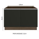 Ver imagem 3 de Balcão Gabinete de Pia Armário de Cozinha 120 cm 2 Portas Rustic/Preto Glamy Madesa