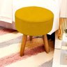 Kit 2 Puff Redondo para Sala e Quarto Suede Amarelo - 4