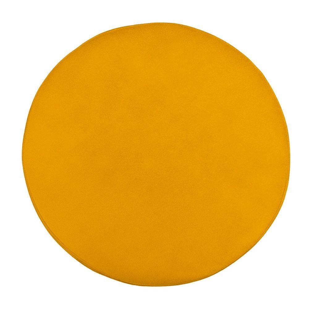 Kit 2 Puff Redondo para Sala e Quarto Suede Amarelo - 3