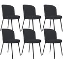 Ver imagem 1 de Kit 6 Cadeiras Sala de Jantar Estofada Gavi L02 Linho Chumbo - Lyam Decor