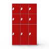 Armário de Plástico 9 Portas - Nk 3383 Nilko Armários Vermelho Cadeado Padrão - 2