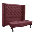 Ver imagem 1 de Cabeceira Cama Box King 195cm e Recamier Vicenza Veludo S04 - D’Rossi