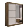 Guarda Roupa Solteiro com Espelho 2 Portas 100% Mdf Atenas Ipê - D' Doro Móveis - 2