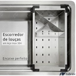 Pia Cuba de Cozinha em Aço Inox 304 - 78X43 - Tubrax - 6