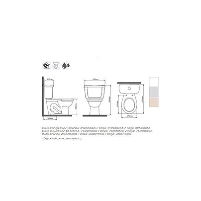 Tampa para Caixa Acoplada Dual Flush Áries Eternit - Cinza - 2
