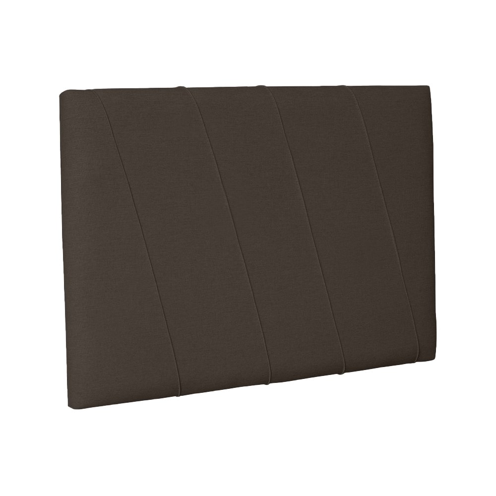 Kit Painel Cabeceira + Bau Iza Para Cama King Box Quarto Moderno 1,95 Nanda Decor:Corino Marrom - 4