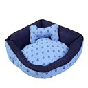 Ver imagem 1 de Cama Pet de Canto Luna Top Extra Grande Quadrada: Realeza Azul Bebê e Azul Marinho