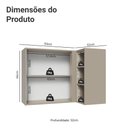 Ver imagem 3 de Armário Aéreo de Canto 1 Porta e Adega Nice Madesa