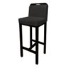 Kit 02 Banqueta Alta Com Encosto Agnes Cozinha Balcão Bistrô Base Madeira Preto Tecido Sintético - 3