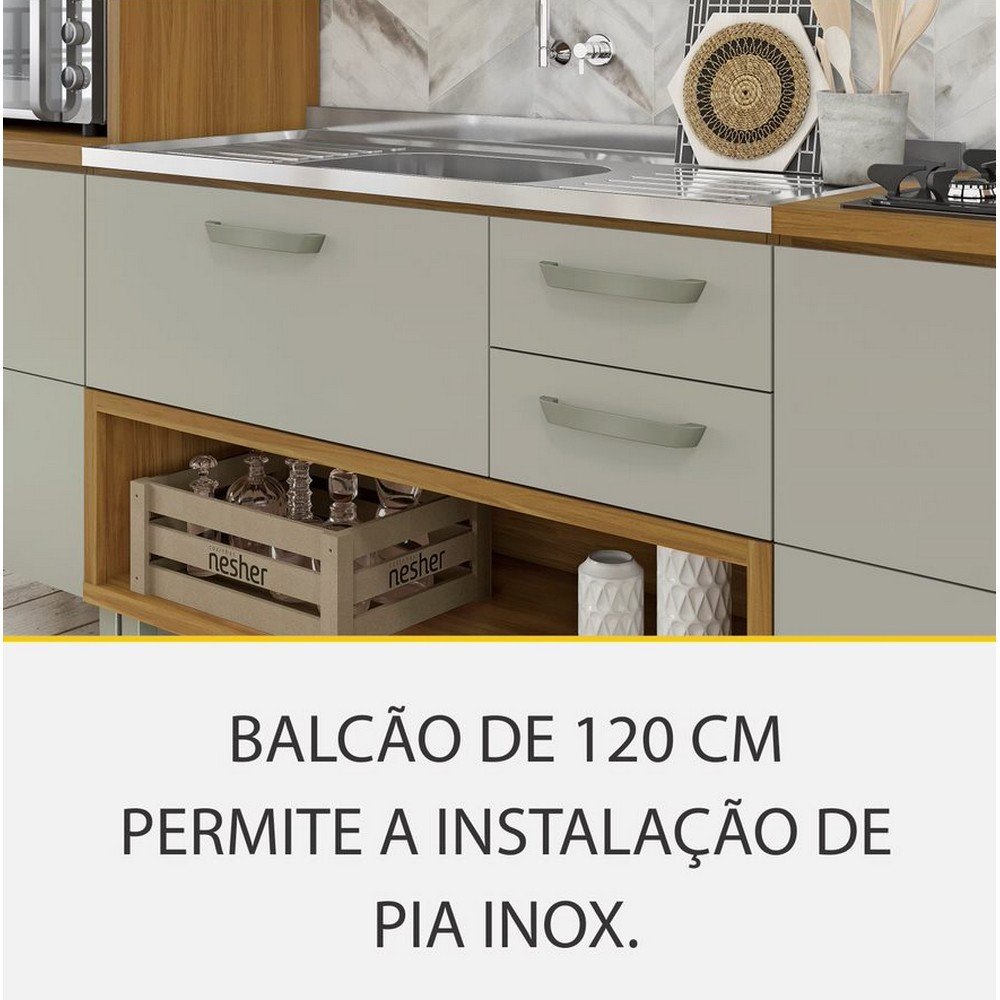 Cozinha 4 Peças Ripado 2 Paneleiros Princesa 100% Mdf Nesher - 14