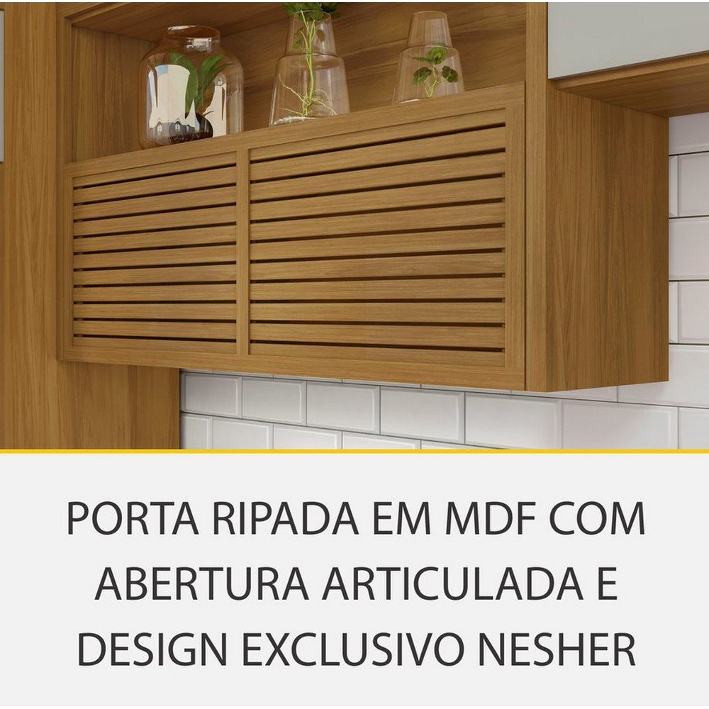 Cozinha 4 Peças Ripado 2 Paneleiros Princesa 100% Mdf Nesher - 5