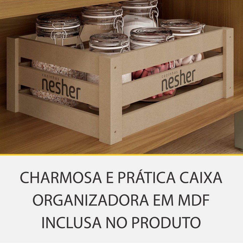 Cozinha 4 Peças Ripado 2 Paneleiros Princesa 100% Mdf Nesher - 7